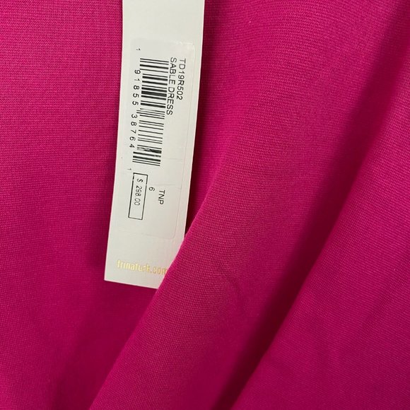 Trina Turk Women's V Neck Long Sleeve Sable Cocktail Dress Pink - Picture 4 of 4